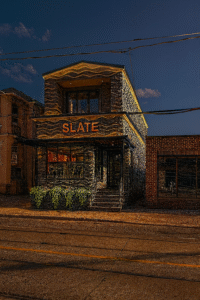 SLATE Building at Dusk